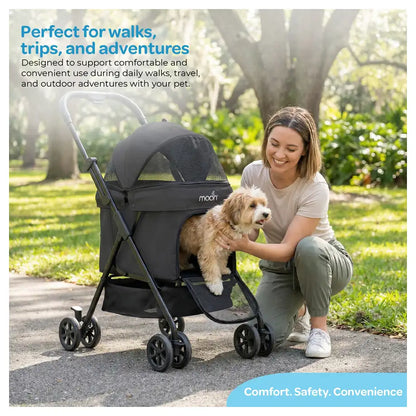 Moon PawPerch Pet Stroller (Black)