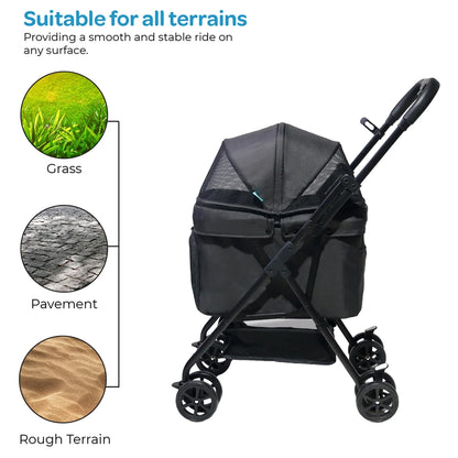 Moon PawPerch Pet Stroller (Black)