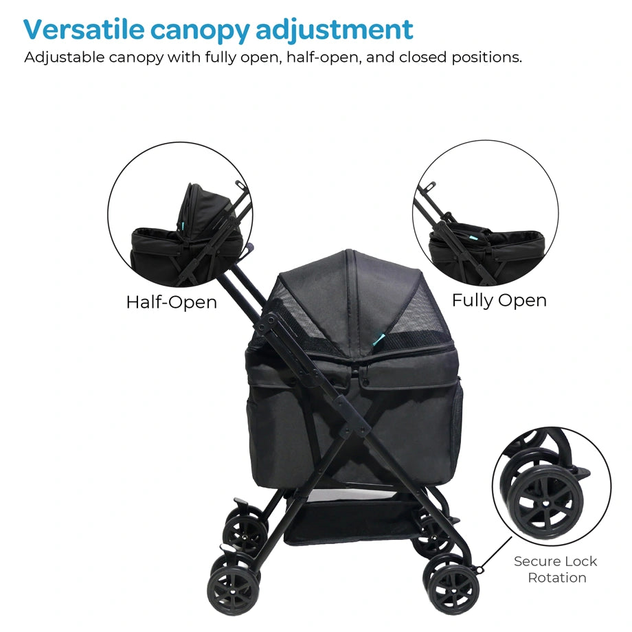 Moon PawPerch Pet Stroller (Black)