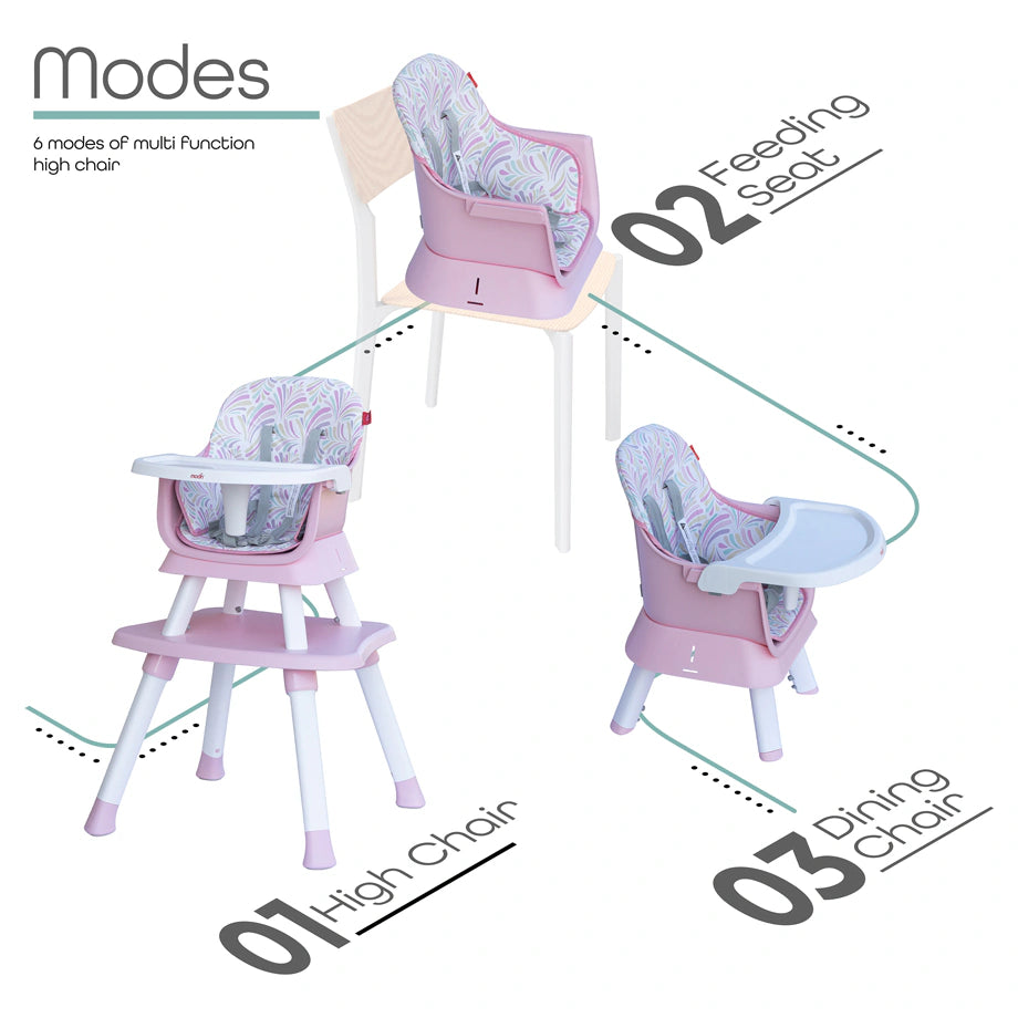 Moon 6 In 1 High Chair (Pink)