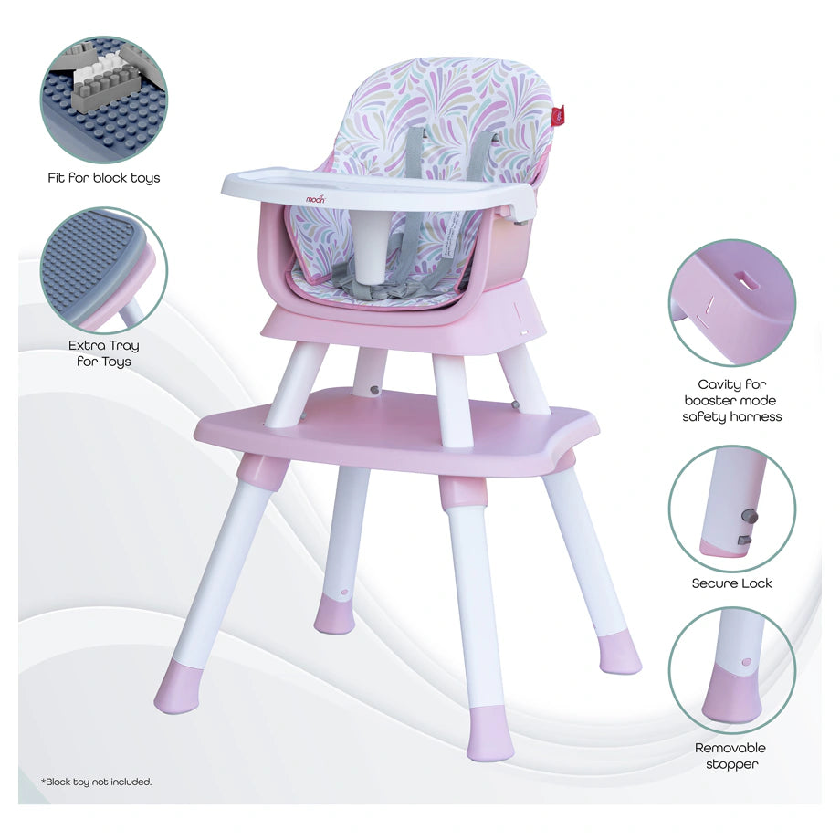 Moon 6 In 1 High Chair (Pink)