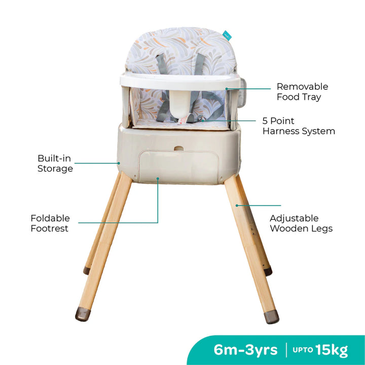 Moon 4 -In 1 Multi Function High Chair (Beige)