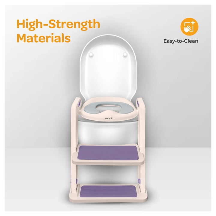 Moon Kids Step Stool Potty Trainer Seat (Pink & Purple)