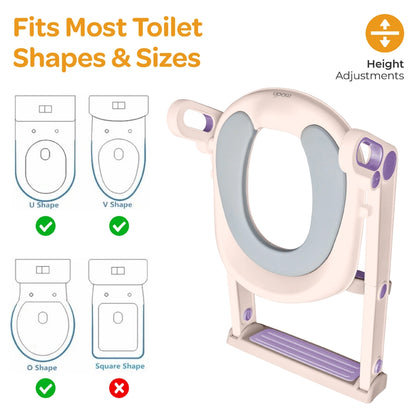 Moon Kids Step Stool Potty Trainer Seat (Pink & Purple)