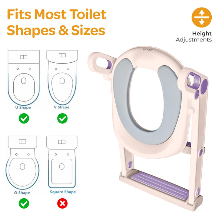 Moon Kids Step Stool Potty Trainer Seat (Pink & Purple)