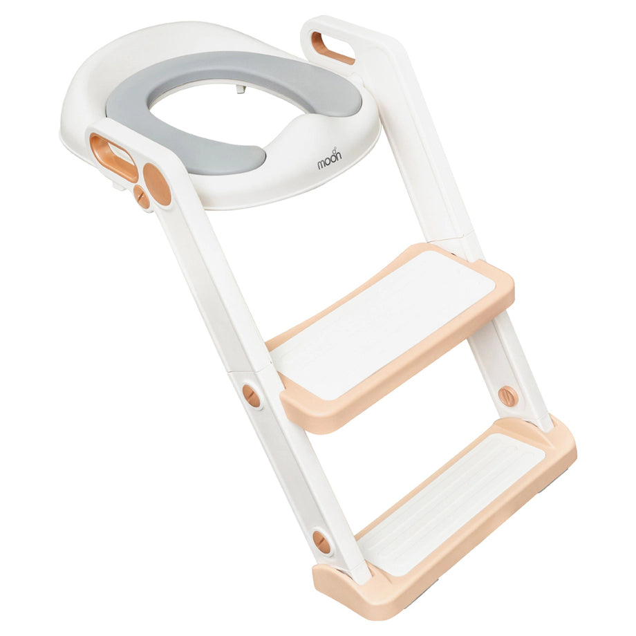 Moon Kids Step Stool Potty Trainer Seat (White & Gold)