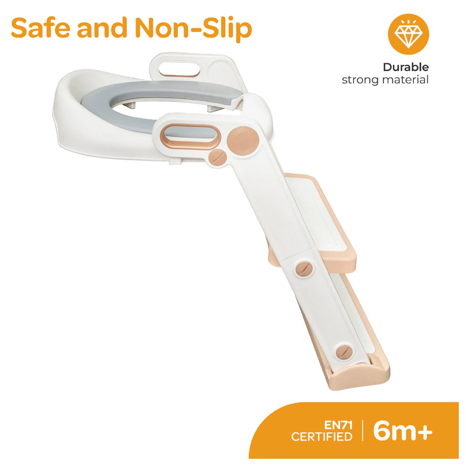 Moon Kids Step Stool Potty Trainer Seat (White & Gold)