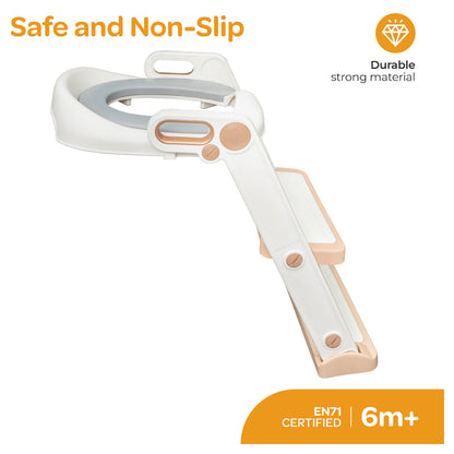 Moon Kids Step Stool Potty Trainer Seat (White & Gold)