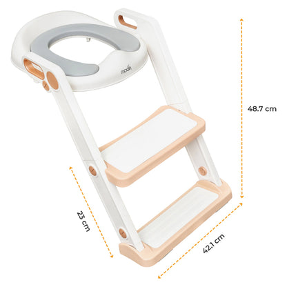 Moon Kids Step Stool Potty Trainer Seat (White & Gold)