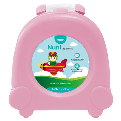 Moon Nuni Travel Potty Seat Portable Foldable Toddler Toilet Training Seat (Pink)