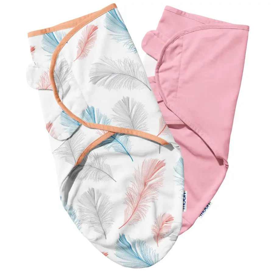Moon Organic Swaddle, Feather (Pink)