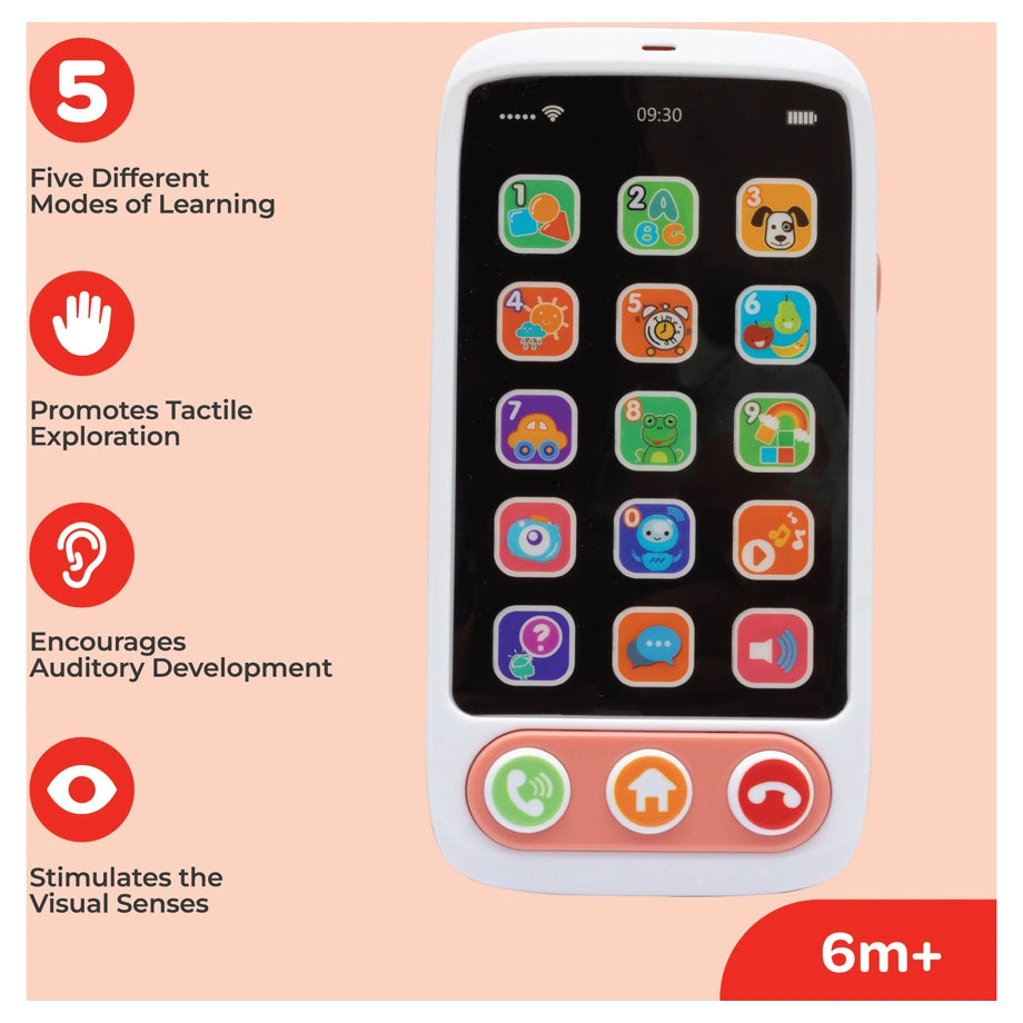 Moon A Fone Educational Musical Touch Screen Mobile Phone Toy for Kids (Pink)