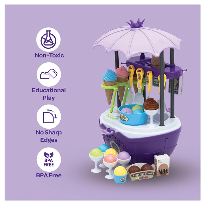 Moon Ice Cream Cart Toy 69 Pcs Pretend Play