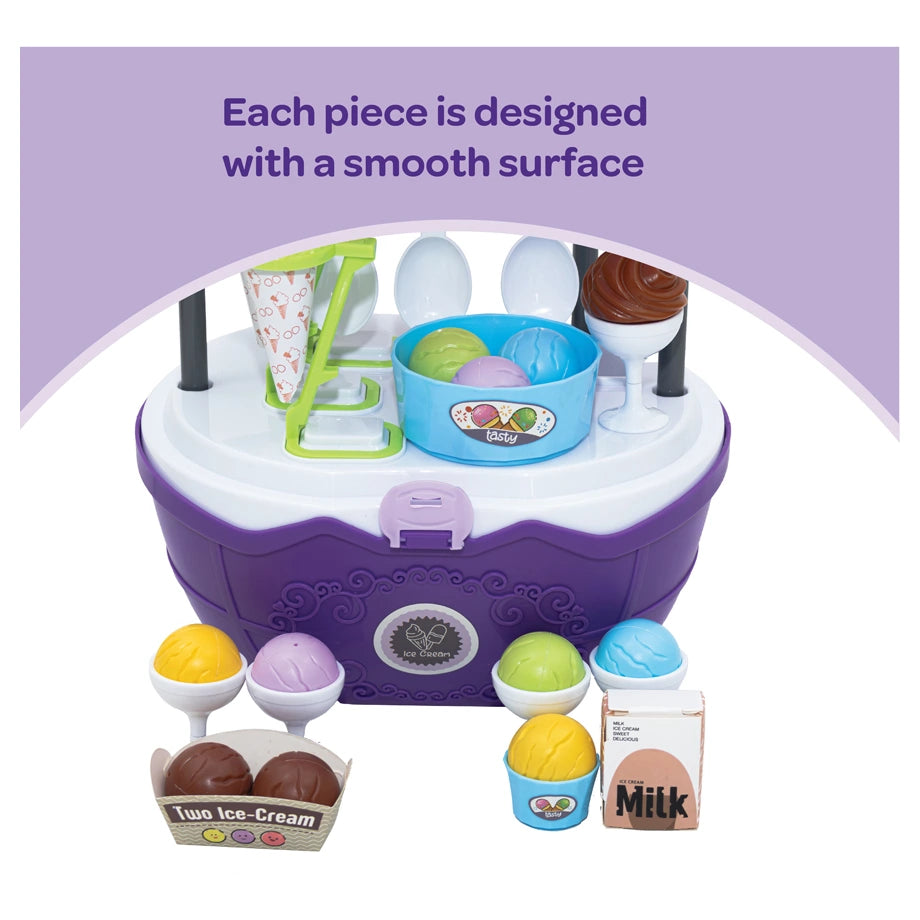 Moon Ice Cream Cart Toy 69 Pcs Pretend Play