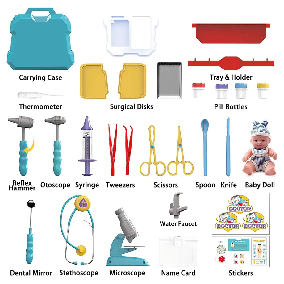 Moon Clinic Set Stainless Junior Doctor Kit 29pcs (Blue)