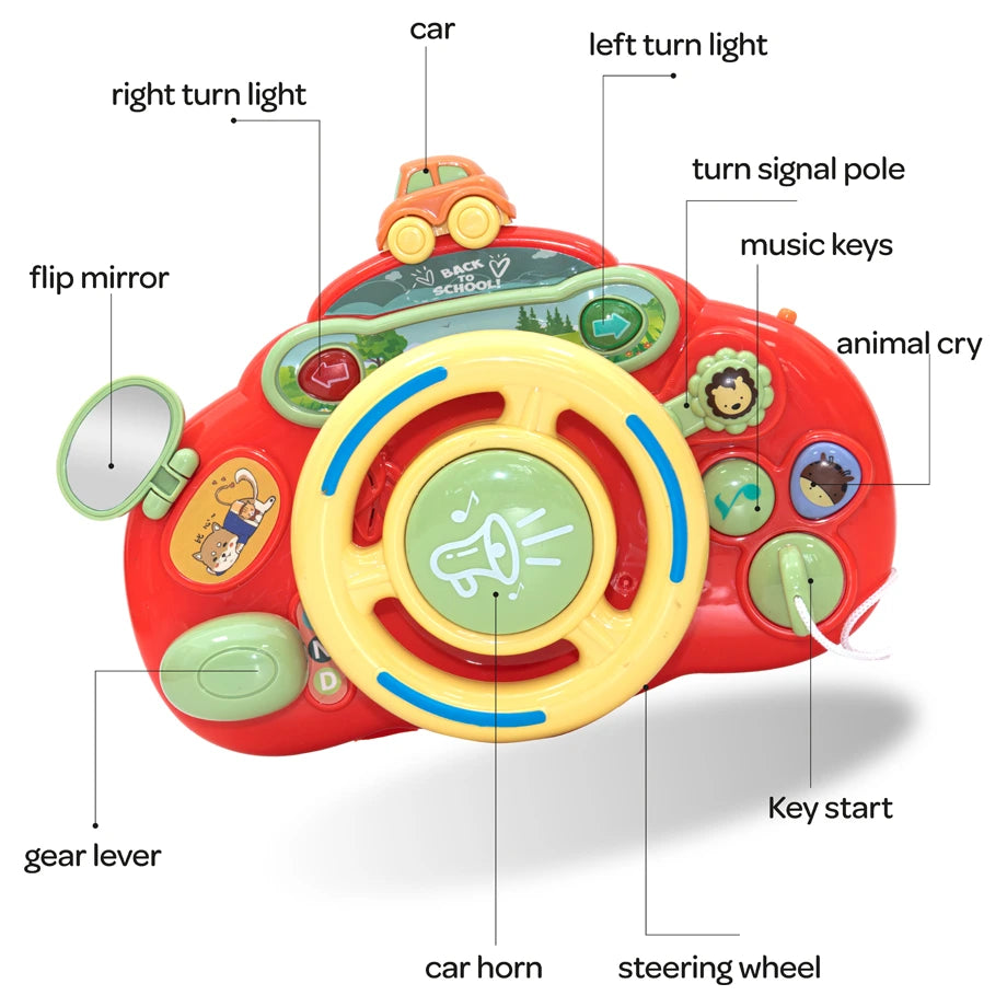Moon Toddler Steering Wheel Toy Car Seat/Stroller/Crib