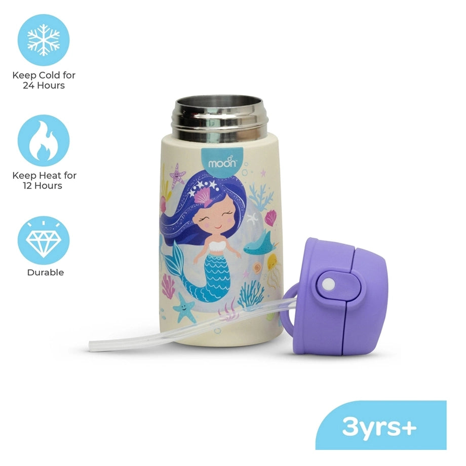 Moon Kids Insulated Sipper Water Bottle 350ml (Mermaid)