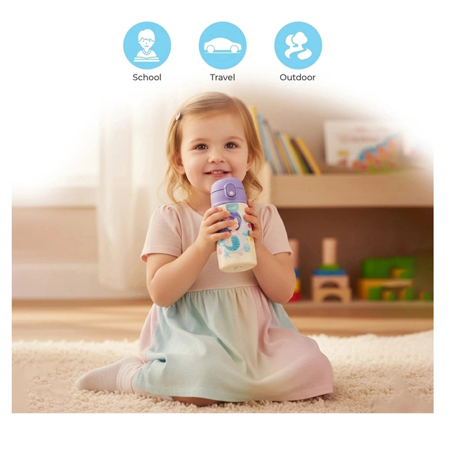 Moon Kids Insulated Sipper Water Bottle 350ml (Mermaid)