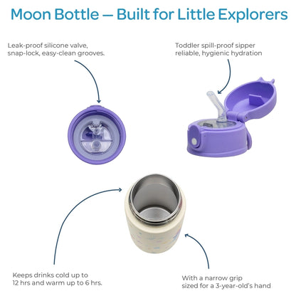 Moon Kids Insulated Sipper Water Bottle 350ml (Mermaid)
