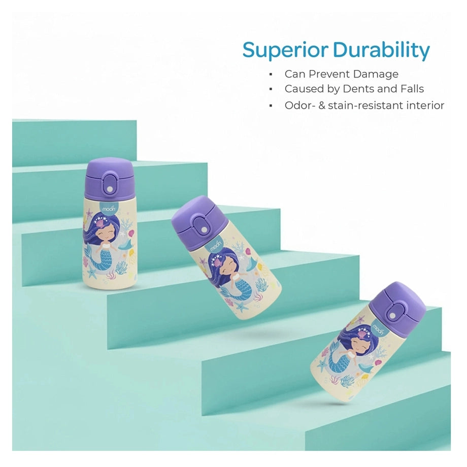 Moon Kids Insulated Sipper Water Bottle 350ml (Mermaid)