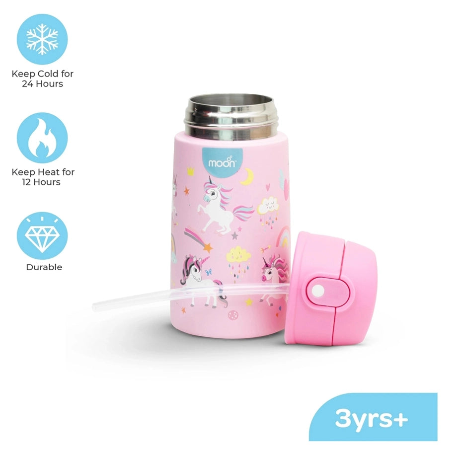 Moon Kids Insulated Sipper Water Bottle 350ml (Unicorn)