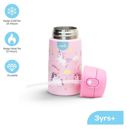 Moon Kids Insulated Sipper Water Bottle 350ml (Unicorn)