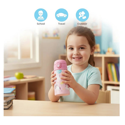 Moon Kids Insulated Sipper Water Bottle 350ml (Unicorn)