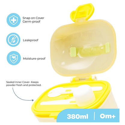 Moon Baby Milk Powder Storage Box Formula Dispenser with Scoop & Fork (Yellow)