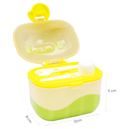 Moon Baby Milk Powder Storage Box Formula Dispenser with Scoop & Fork (Yellow)