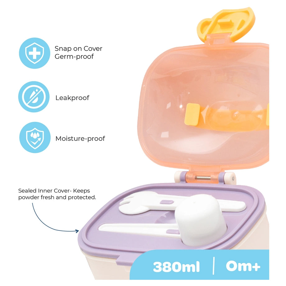 Moon Baby Milk Powder Storage Box Formula Dispenser with Scoop & Fork (Orange)
