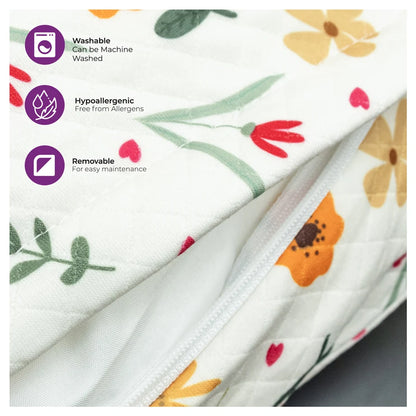Moon Portable Nursing Support Pillow with Washable Cover (Flowers)