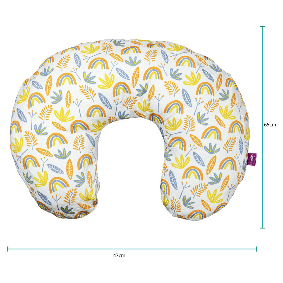 Moon Portable Nursing Breast Feeding Baby Support Pillow Cushion With Washable Zippered Cover-Rainbow
