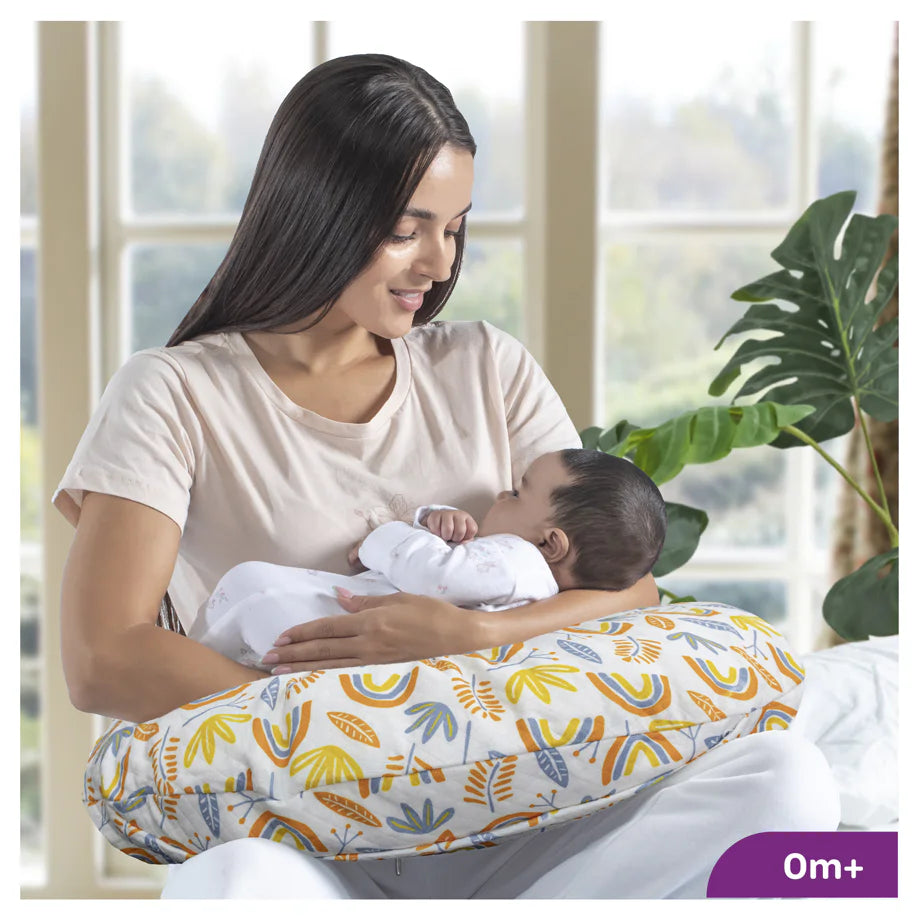 Moon Portable Nursing Breast Feeding Baby Support Pillow Cushion With Washable Zippered Cover-Rainbow