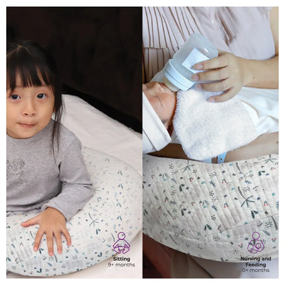 Moon Portable Nursing Support Pillow with Washable Cover (Hippo)