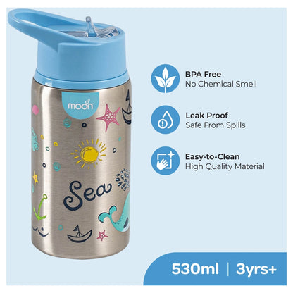Moon Single Wall SS Sipper Bottle 530ml/18oz