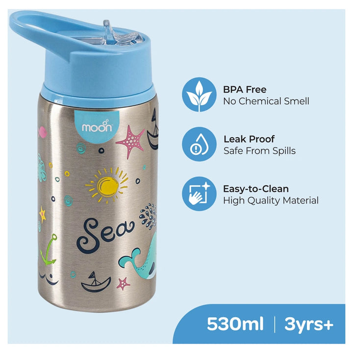 Moon Single Wall SS Sipper Bottle 530ml/18oz