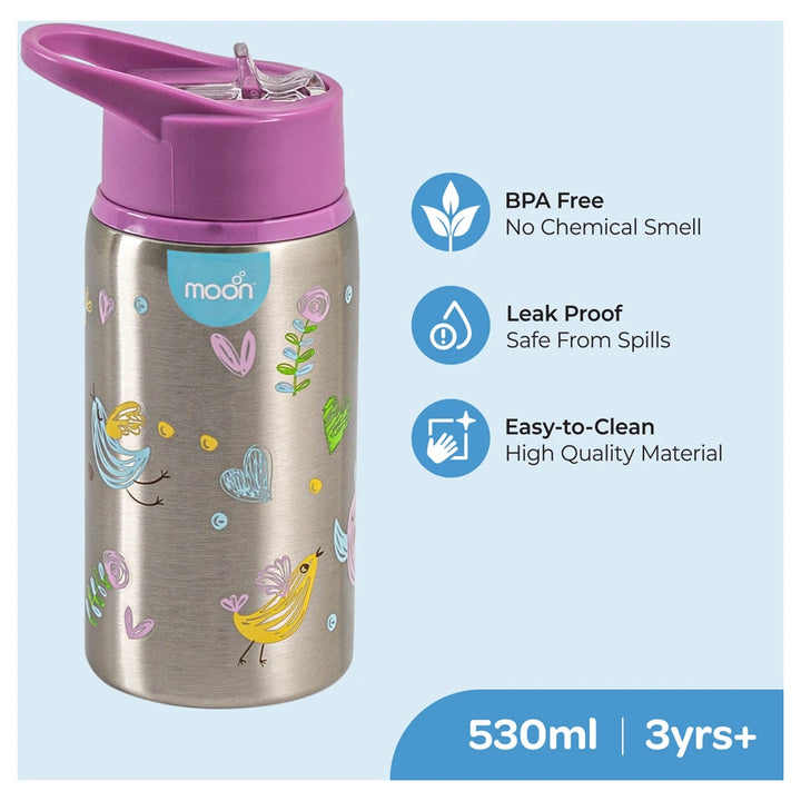 Moon Single Wall SS Sipper Bottle 530ml/18oz