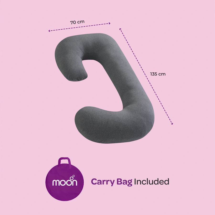 Moon Organic C Shaped Maternity Pillow (Grey)
