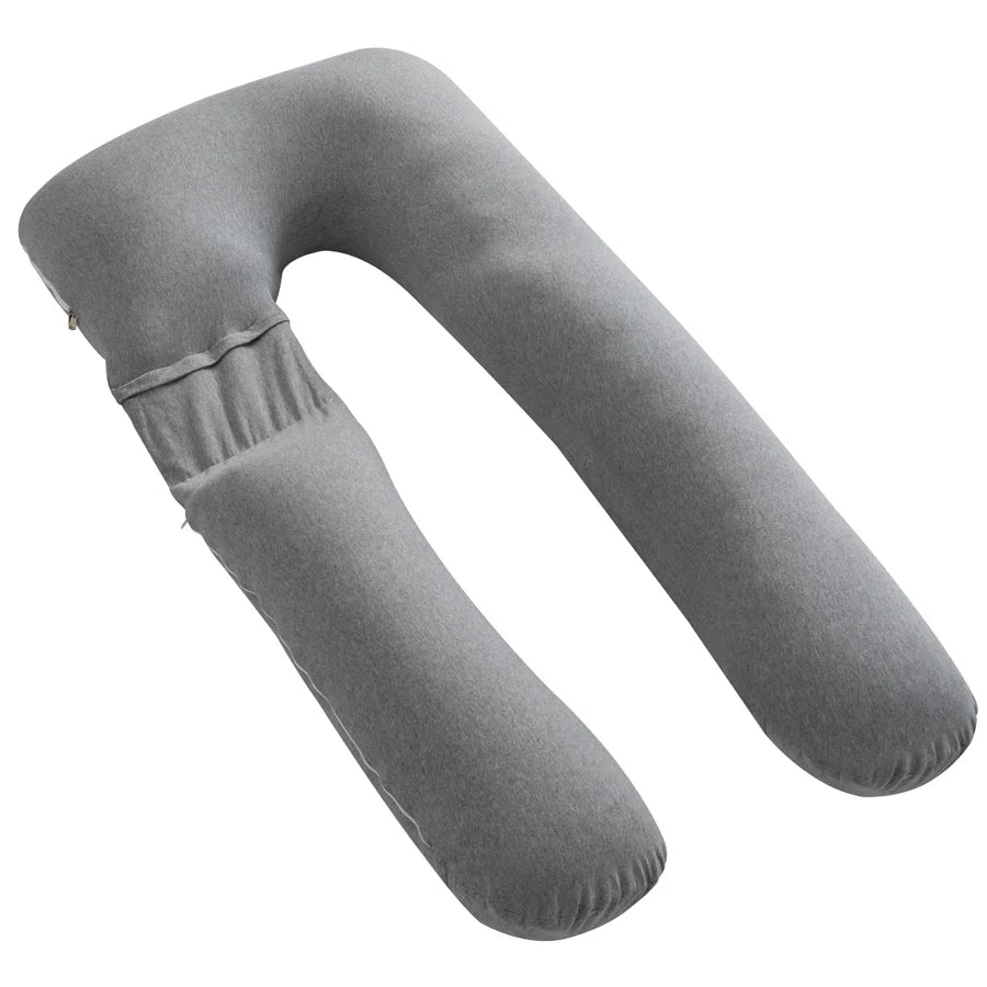 Moon U Shaped Maternity Pillow With Back Support (Light Grey) Moon U Shaped Maternity Pillow With Back Support (Light Grey)