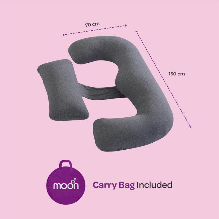 Moon Multi Position Maternity Pillow With Back Support (Grey)