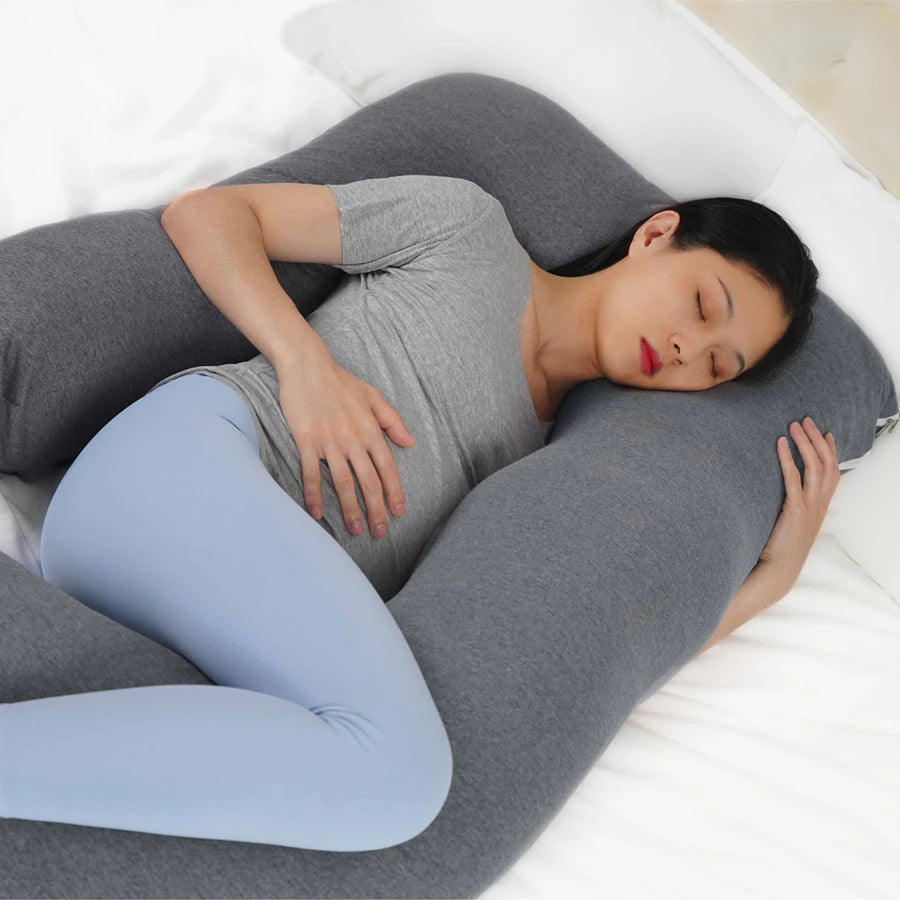 Moon Organic U Shaped Pregnancy Pillow (Grey)