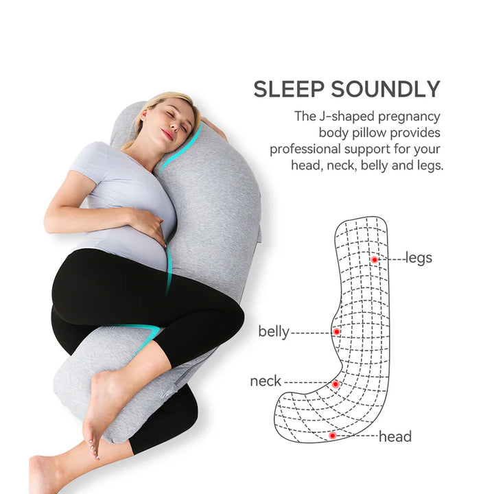 Momcozy J Shaped Maternity Body Pillow