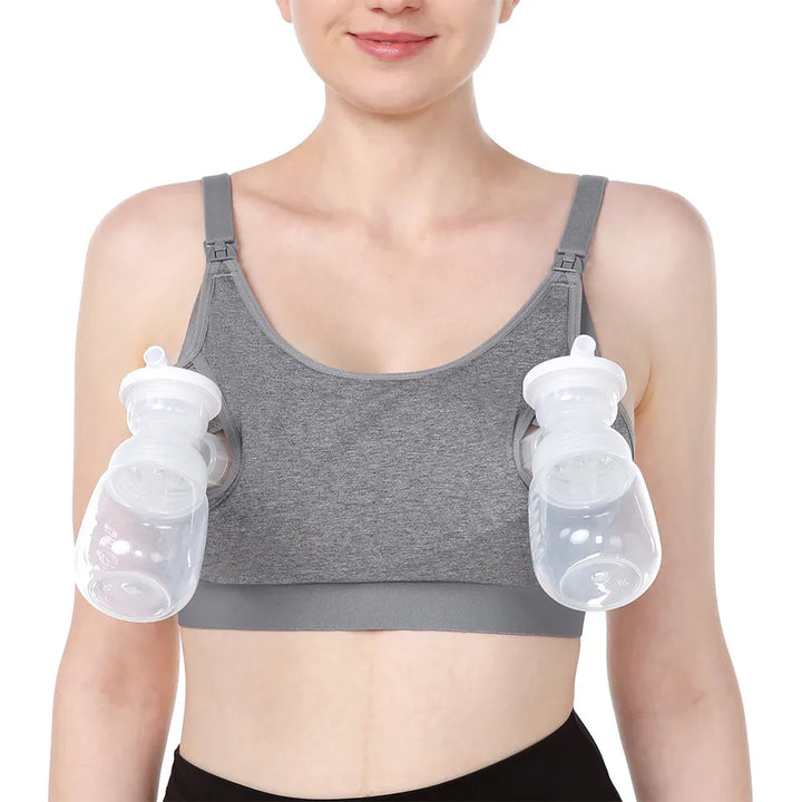 Momcozy 2 in 1 Nursing Bra (M) - Grey