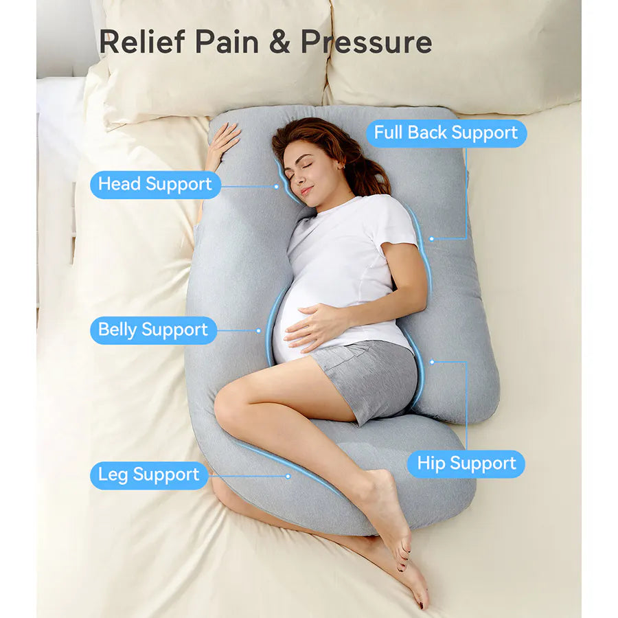 Momcozy U Shaped Cooling Fabric Pregnancy Pillow