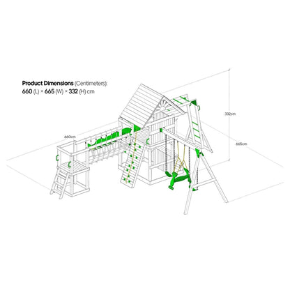 Mountpeak Double Decker Everest Swing Set & Playhouse With Wooden Roof