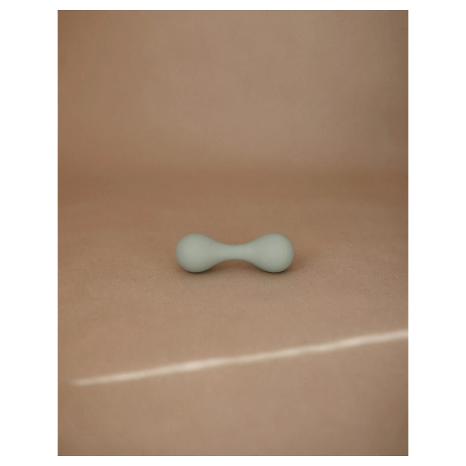 Mushie Silicone Baby Rattle Toy (Cambridge Blue)