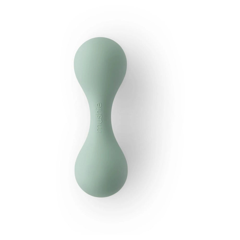 Mushie Silicone Baby Rattle Toy (Cambridge Blue)
