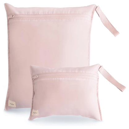 Mushie Water Resistant Wet Bag 2-Pack (Blush)