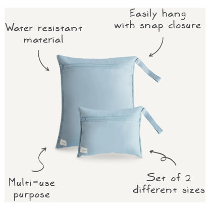 Mushie Water Resistant Wet Bag 2-Pack (Rainbow)