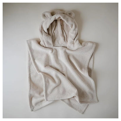 Mushie Poncho Towel Bear (Fog)